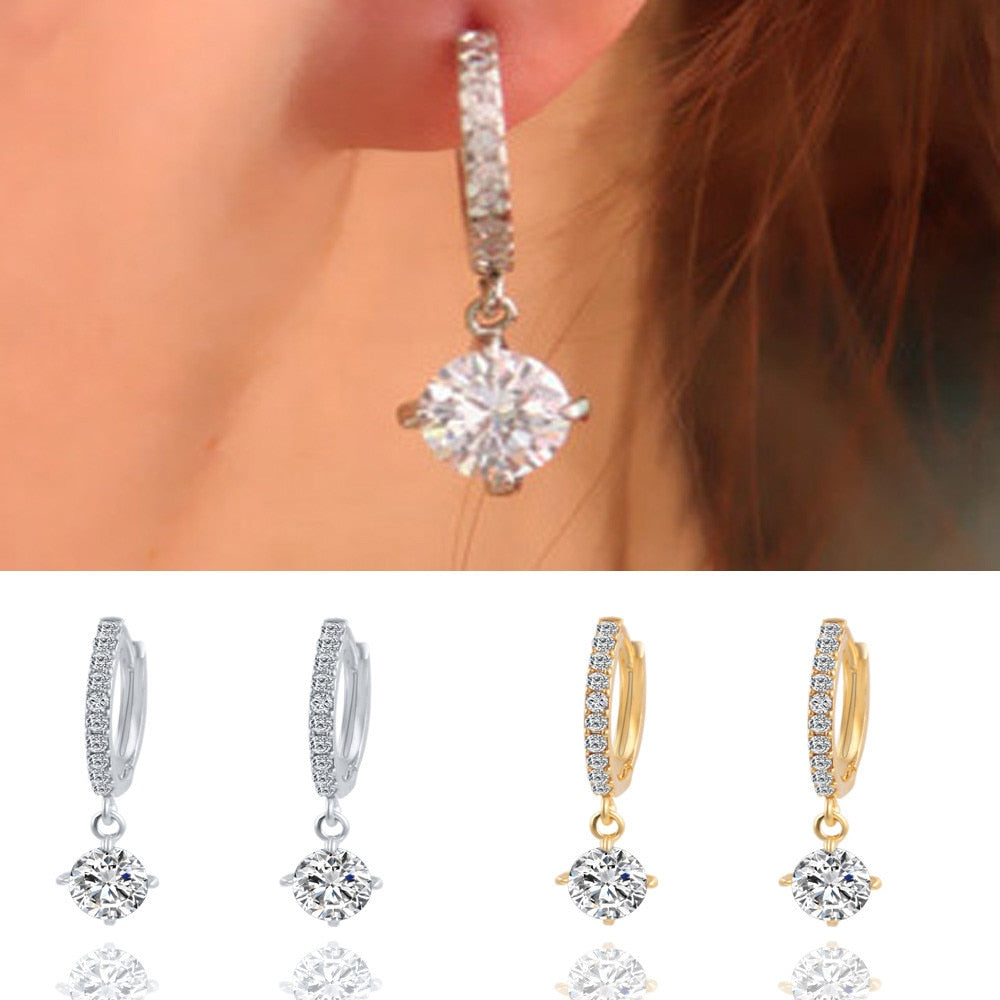 Crystal Round-shaped Earrings For Women