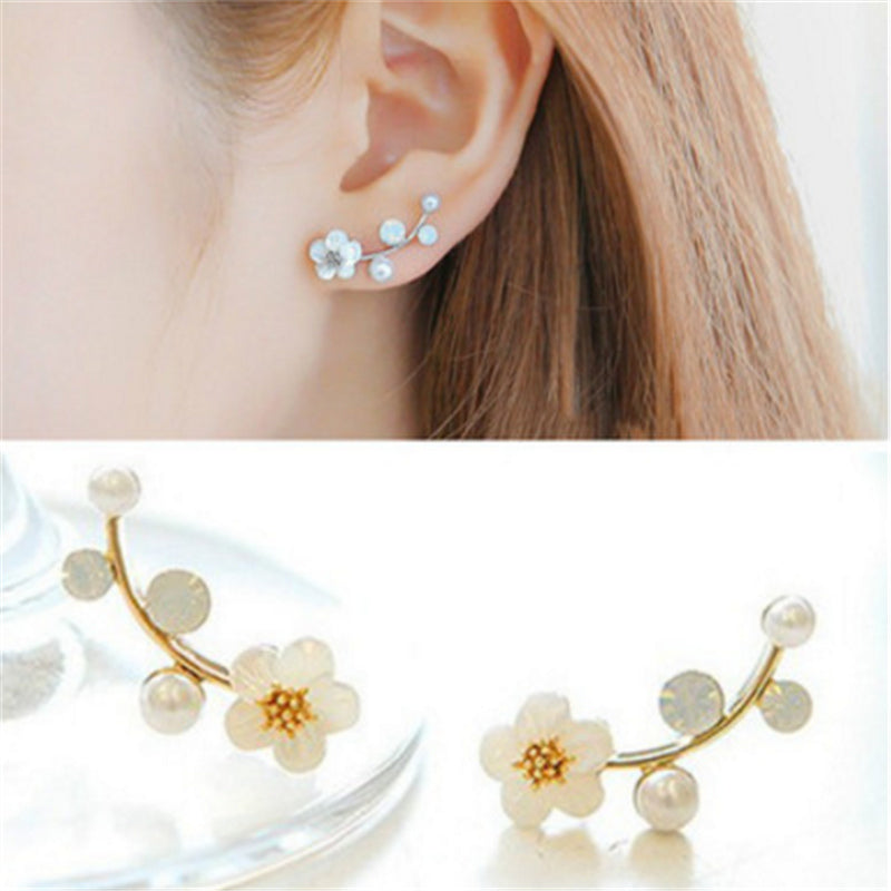 Modern Flower Stud Earrings For Women