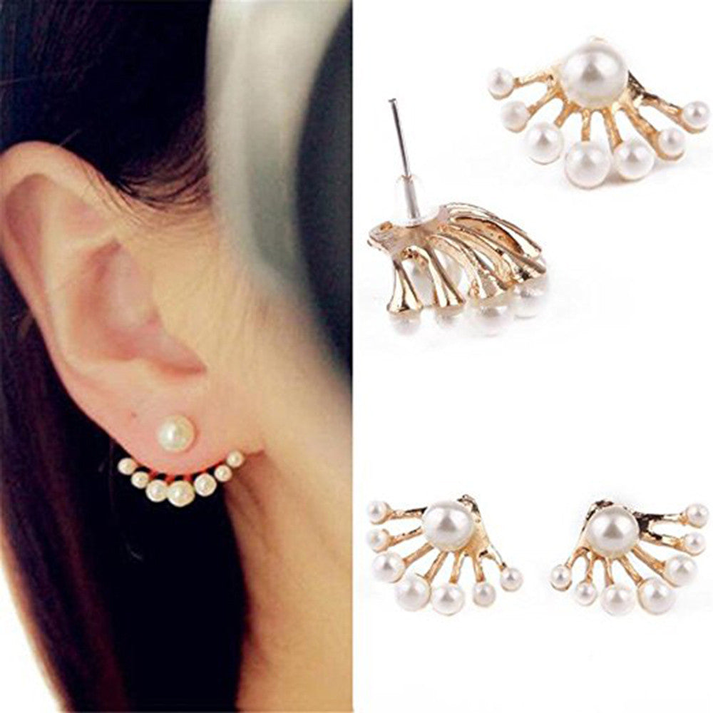 Double Sided Pearl Earrings For Women