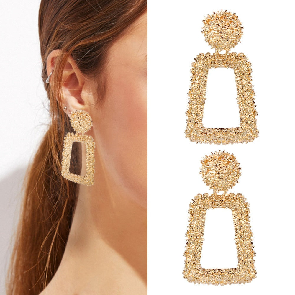 Gold Color Geometric Earring For Women