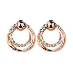 Rose Gold Round Earrings For Women