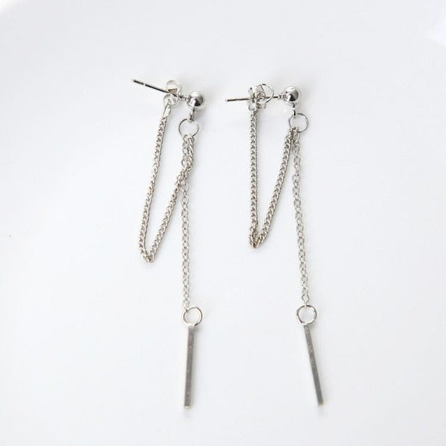 Chic Silver Chain Earrings For Women