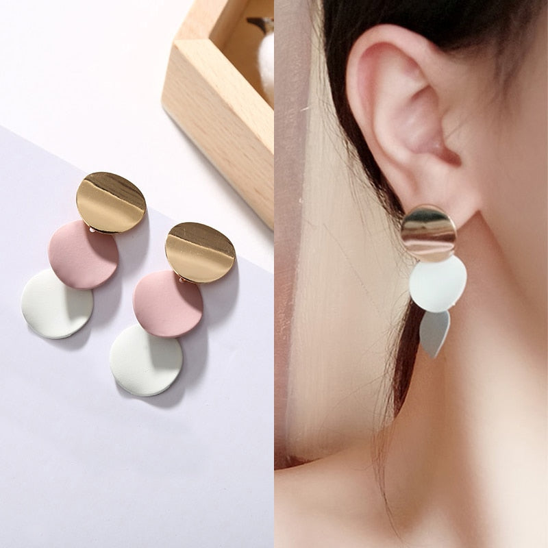 3 Color Geometric Earring For Women