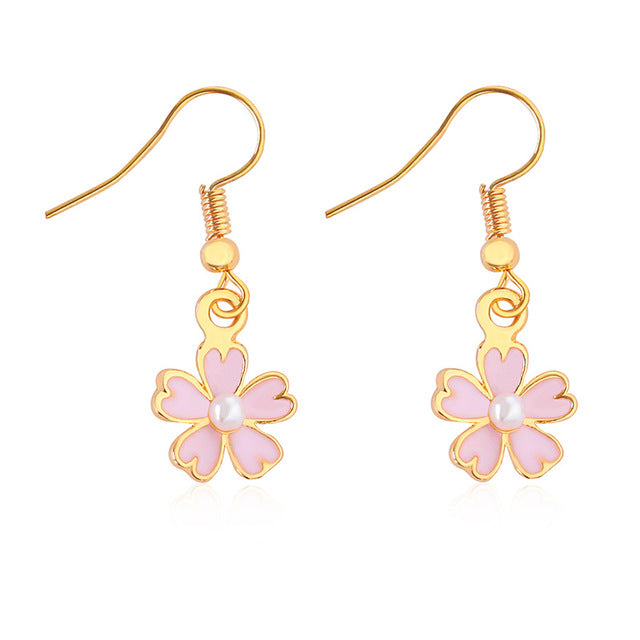 Pink Blossoms Earrings For Women